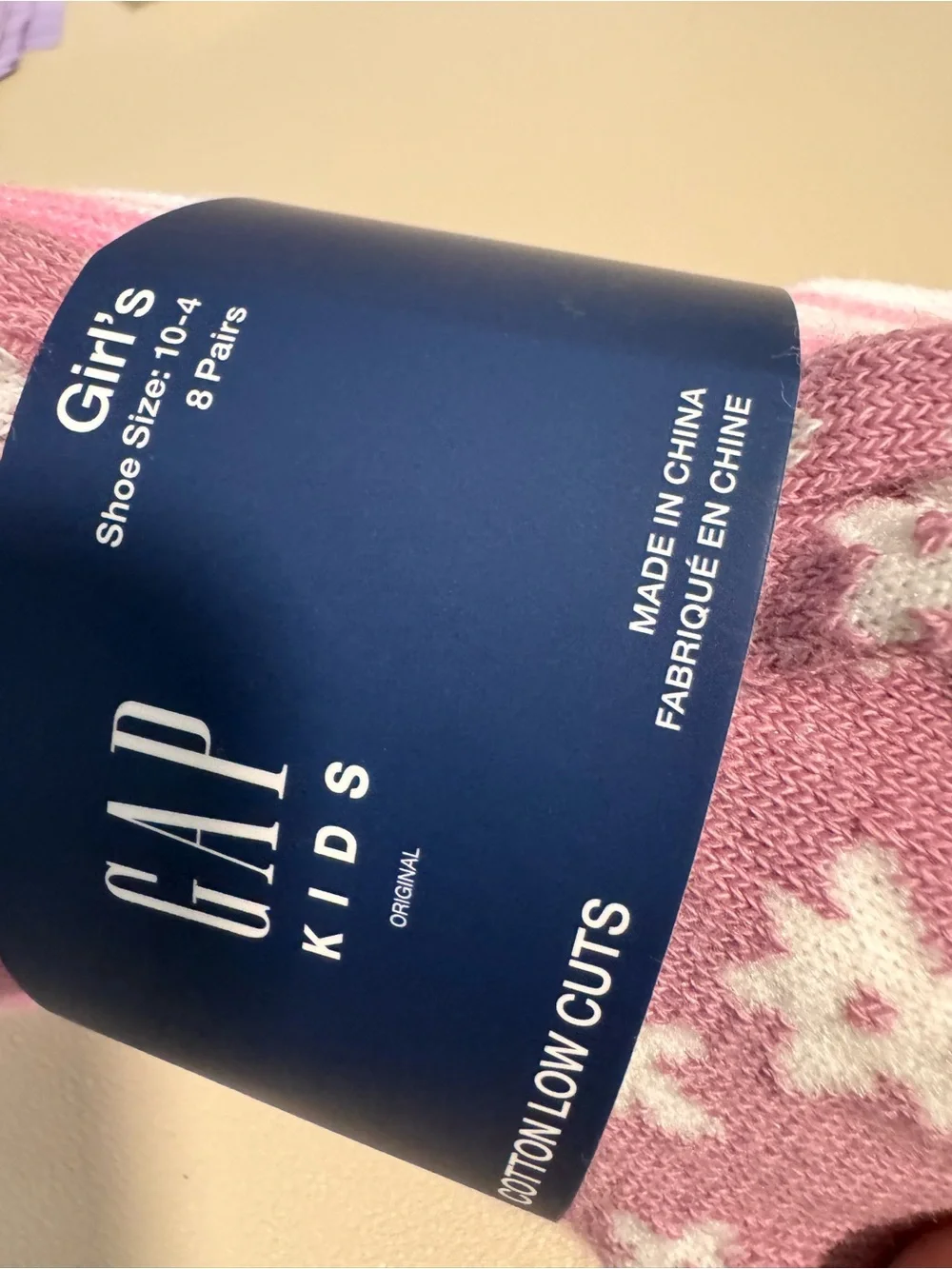 GAP Girls Pink Floral and Solid Low-Cut Socks